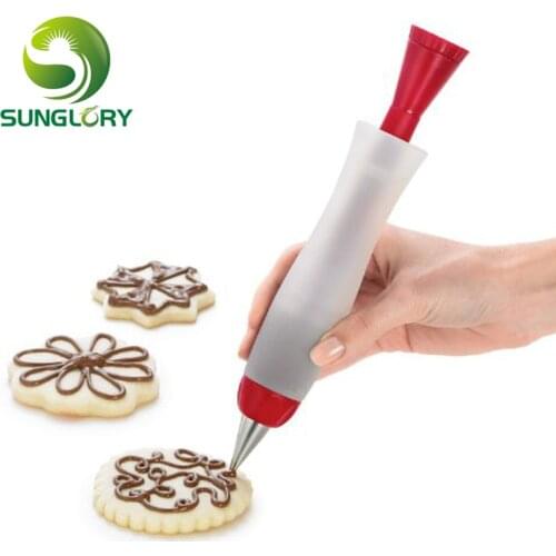 Kitchen Bakeware DIY Pastry Decoration Pen Cake Decorating Icing Piping Cream Syringe Tools Baking Cookie Pens Cupcake Mold