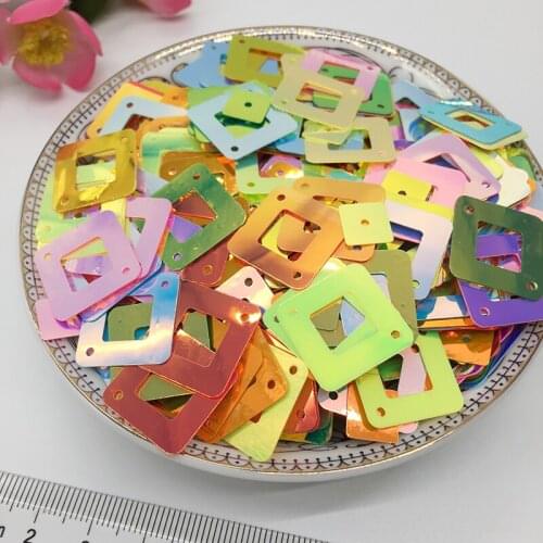 LNHOME 50g/lot 17mm Two Size Square Sequins Mix Colors For Crafts Sewing DIY Garment Accessories