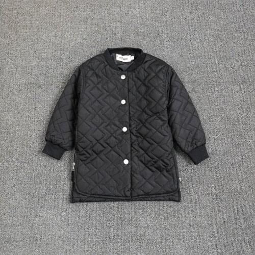 2017 Fashion Winter Childrens Jackets and Coats Diamond Plaid Design Parkas Zipper Black Coats Thick Cotton Clothes Outwear