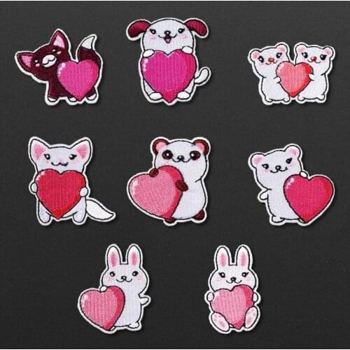 Cartoon Mini Embroidery rabbit Patches Stick-on Iron On Applique for Clothes DIY T-shirt Craft Childrens jacket Accessory