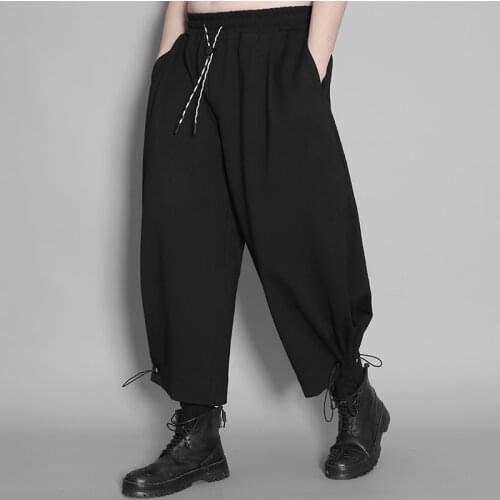 Mens wear, retro, dark, hip-hop, solid color, versatile, trendy, loose Haren, casual pants, mens winter