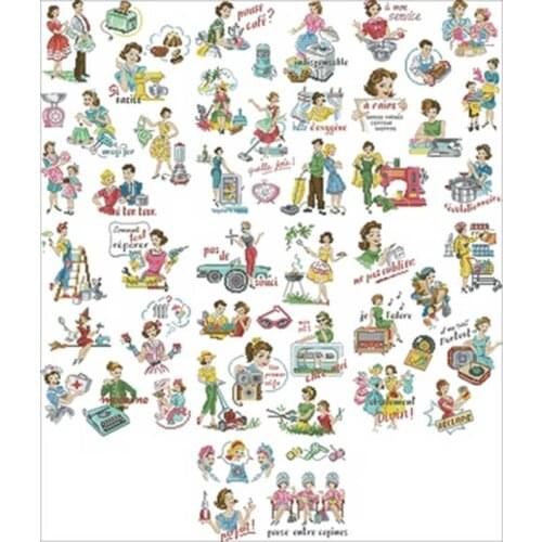 A collection of womens lives year after year counted 11 14CT 18CT DIY Cross Stitch Sets Cross-stitch Kit Embroidery Needlework