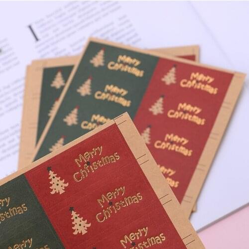 H05B 100Pcs Merry Christmas Package Seal Sticker For Gift Label Sticker Scrapbooking