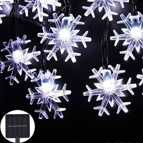 NEW 20 LED Snowflake LED Solar Lamp Power LED String Fairy Lights Solar Garlands Garden Christmas Decor For Home Cocina