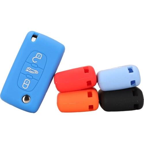 Jingyuqin NewRemote 3 Buttons Silicone Case Folding Key Case Cover for Citroen C2 C3 C4 Picasso Xsara C5 C6 C8