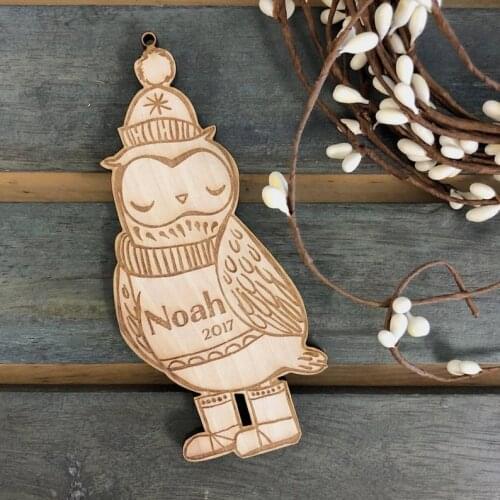 Personalized Babys First Christmas Ornament ，Owl Woodland Ornament ，Custom Ornament Personalized with Name and Year