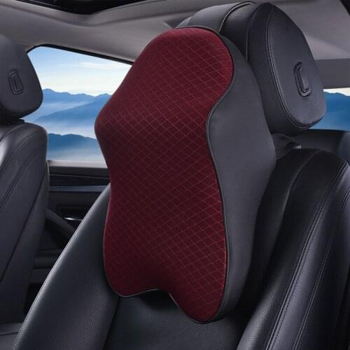 Memory Foam Car Headrest Pillow Massage Seat Back Waist Support Neck Rest Pillow Car Cushion Interior Accessories