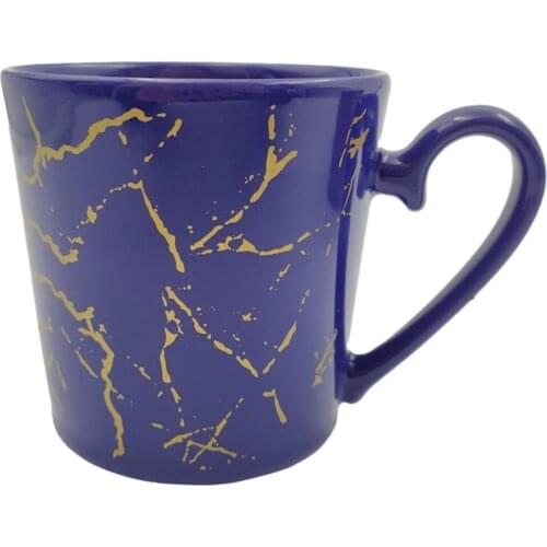 Gift Unisex Blue Brown Marble Pattern Mug Set 6'lı tea coffee team nescafe tea cup mug expresso