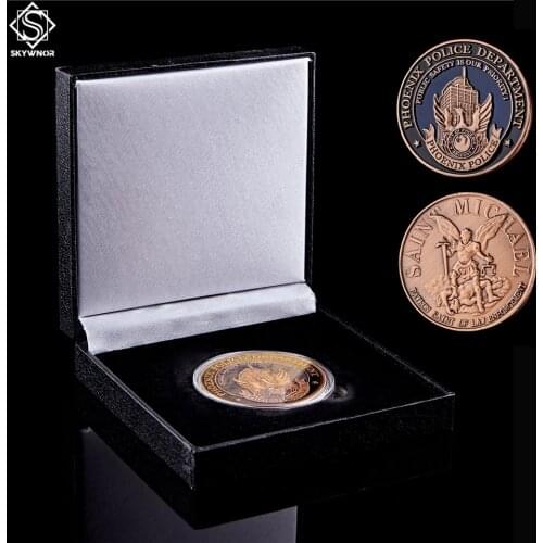 USA Arizona Phoenix Police Department Saint Michael The Prayer Archangel Coin W/ Luxury Coin Box