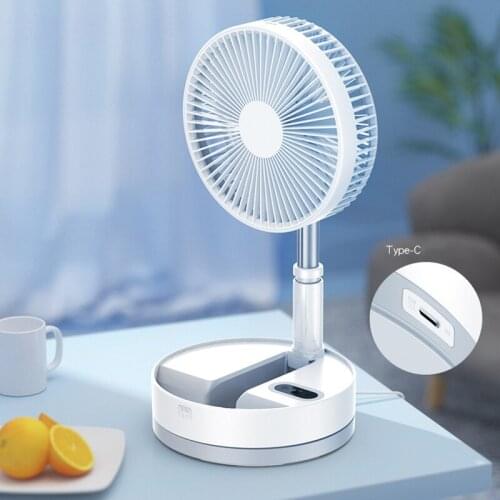 Portable Remote Control Folding Fan Type-C USB Charging Timing Night Light Table Floor Air Cooler Office Travel Home Student