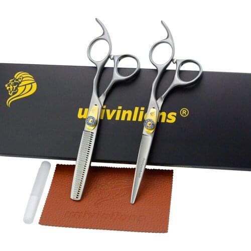 6.0" Matt Silver Professional Hair Scissors Cutting Thinning Hairdressing Barber Scissors Shears Salon Japan Hair Styling Tools