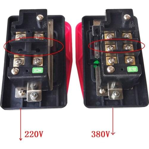 KEDU HY56 Industrial Pushbutton Switches with Emergency Stop Cover for Bench Saw Single Phase Three Phase, Red