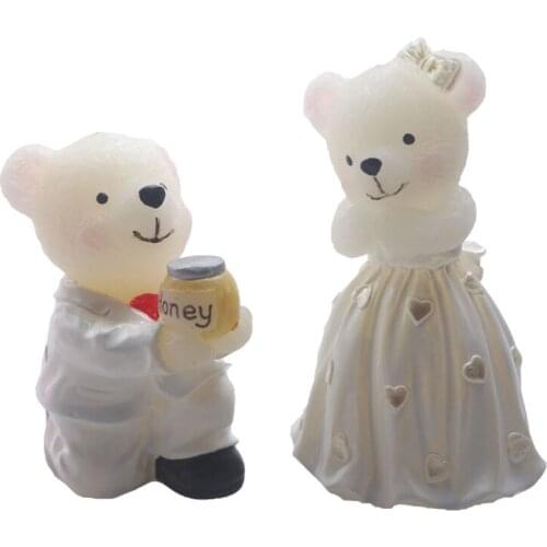 Romantic love confession birthday candle soap mold bear candle mold Valentines Day cake decoration mold