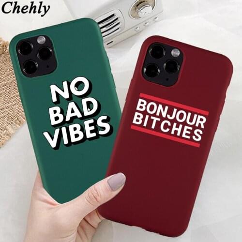 Funny Letters Phone Case for iPhone X XS Max XR 6s 7 8 11 12 Plus Pro Mini SE Cases Soft Silicone Fitted Phone Accessories Cover