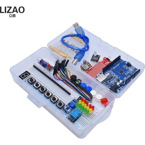 Starter Kit for Arduino Uno R3 Breadboard Basic simple learning kit, sound/water level/humidity/distance detection, LED control