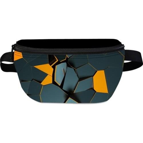 Geometric Prints Waist Bag Chest Packs Retro Style Hip Hop Pack Banana Bag Female Anti-theft Phone Pocket