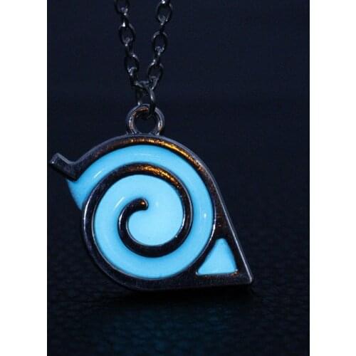 Glowing in Dark Luminous Kakashi Konoha Logo Leaf Village Symbol Ninja Cosplay Pendant Necklaces For Kids Children Fans