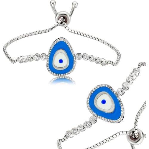 Tevuli 925 Sterling Silver Evil Eye With Lift Womens Bracelet