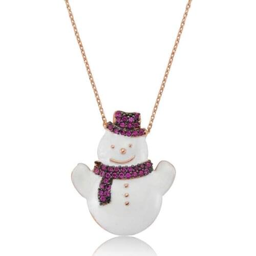 Tevuli 925 Sterling Silver Snowman Lady Necklace