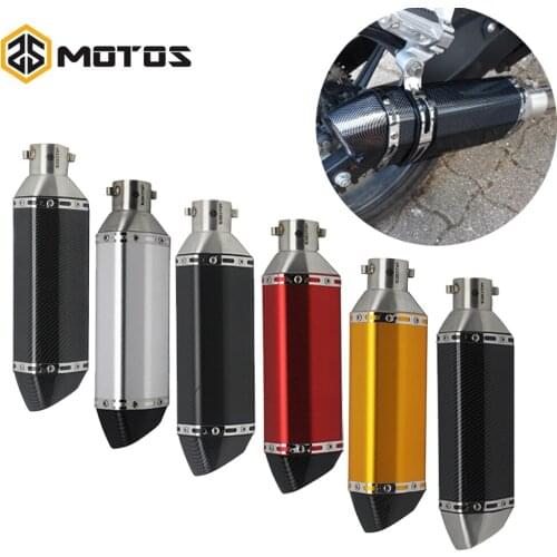 ZS MOTOS Motorcycle Exhaust Colorful Universal Muffler Motorbike 51mm Inlet Exhaust For Honda Kawasaki Yamaha KTM DUCATI ATV