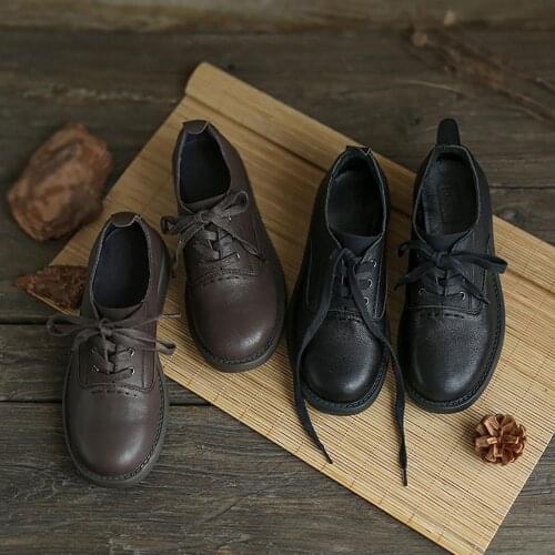 Retro Leather Oxford Shoes For Women Handmade Black Mori Girl Student Shoes Designer Shoes