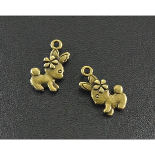 10pcs Bronze Lovely Rabbit Charm DIY Jewelry Findings Accessories 16x8mm A1453