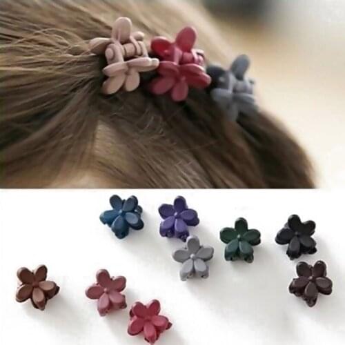 10Pcs Hair Claws Cute Girls Mini Hair Clip Candy Color Barrettes Flower Shape Hairpin Lovely Baby Kids Women Hair Accessories