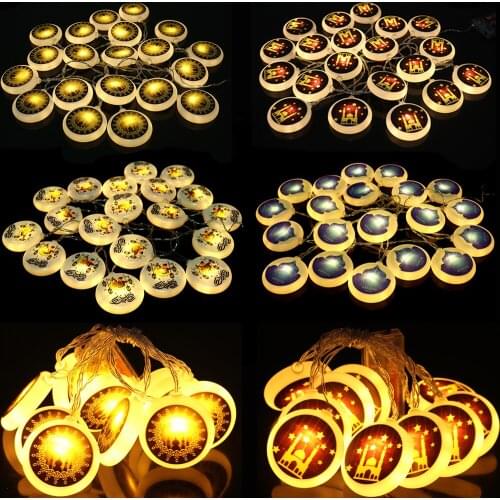 10 LED Eid Mubarak Decor Ornament Lights Star Moon Eid Kareem Ramadan Decor for Home Ramadan Mubarak Eid Al Adha Islamic Muslim
