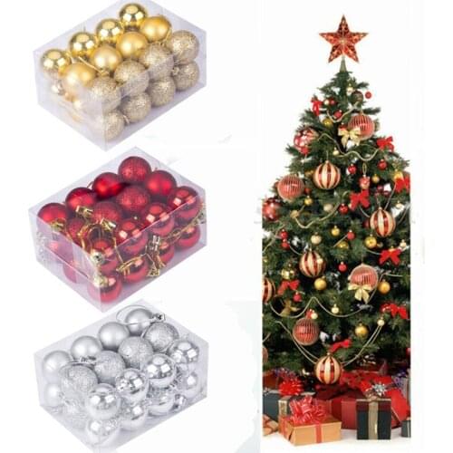 24Pcs 3cm Christmas Xmas Tree Ball Bauble Hanging Party Wedding Christmas Ball Ornaments Decor 7Z