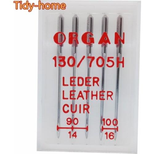 5pcs/pack Top Quality Organ Houlsehold Sewing Machine Needles For Leather Fabric Leather Needle Mix Size 90 100 Box Packing