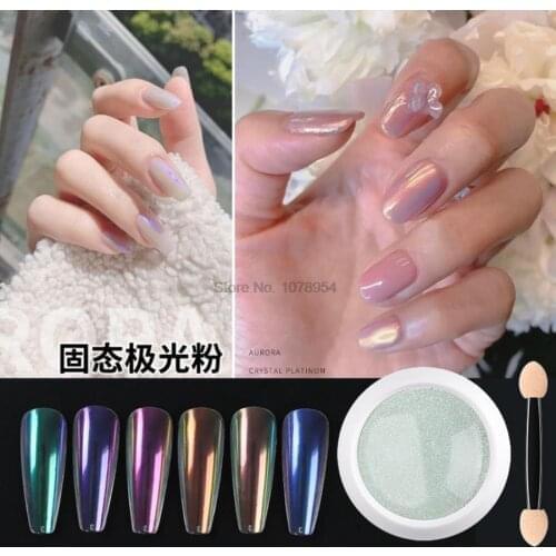 50pcs Ice Transparent Mirror Nail Powder Nail Dust Glitter Magic Dust Pigment Mermaid Powder UV Gel Manicure Nail Decorations