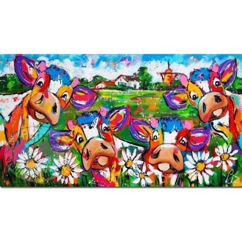 5D DIY Diamond Painting Colorful cow Diamond inlay Crafts Cross Stitch Rhinestone Mosaic Gifts Diamond Embroidery stickers