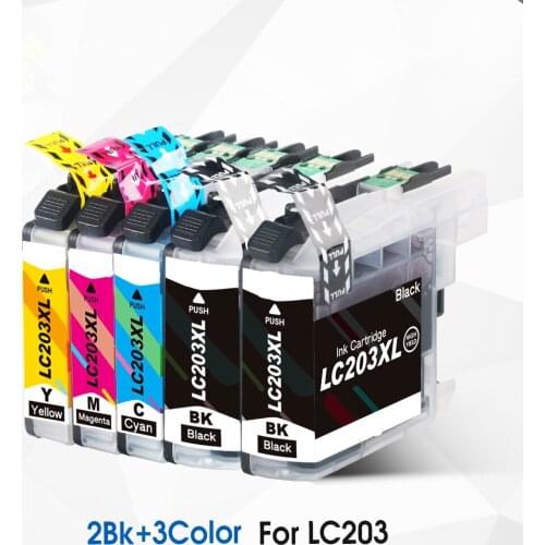 5pk Compatible Ink Cartridges for LC203XL for use with MFC-J460DW MFC-J480DW MFC-J485DW MFC-J680DW MFC-J880DW