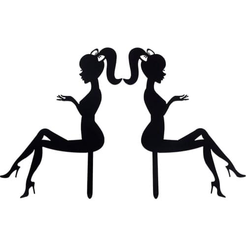 Lady Girl Acrylic Cake Topper Weddding Cake Decoration Happy Birthday Cupcake Topper Dessert Sign High Heels for Party Supplies