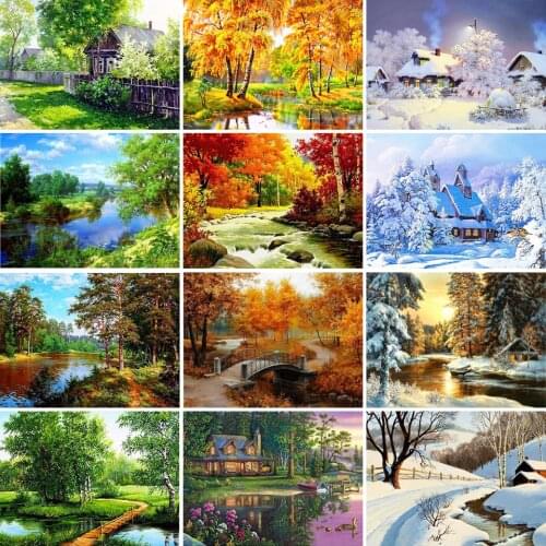 5D Diy Diamond Painting Landscape Set Cross Stitch Full Drill Square Embroidery Scenery Mosaic Pictures of Rhinestones Decor