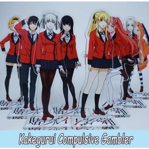 Anime Kakegurui Compulsive Gambler Meari Saotome Jabami Yumeko Momobami Kirari Acrylic Double-Sided Stand Figure Model Toy 15cm