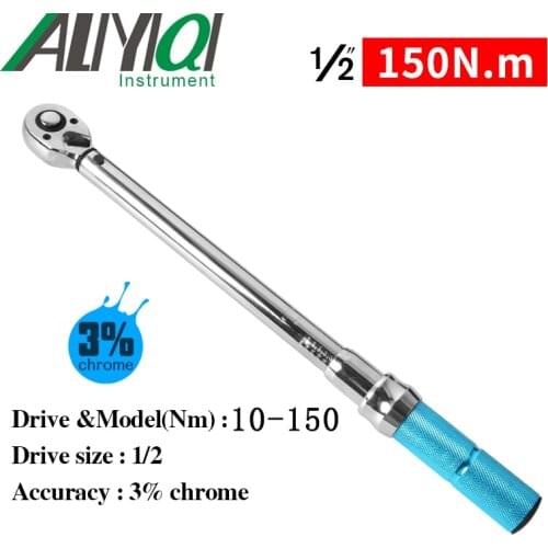 AYB 10-150N 1/2 Preset Torque Wrench 3% Chrome Hand Spanner Ratchet