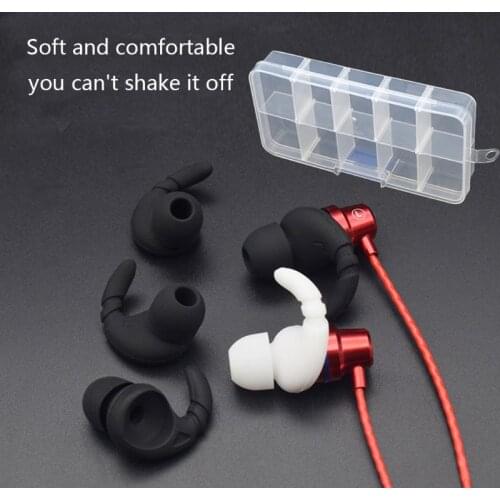White Black Earbuds Cover In-Ear Tips Soft Silicone Skin Ear Hook Durable Earpiece Accessories Sports Bluetooth Headset