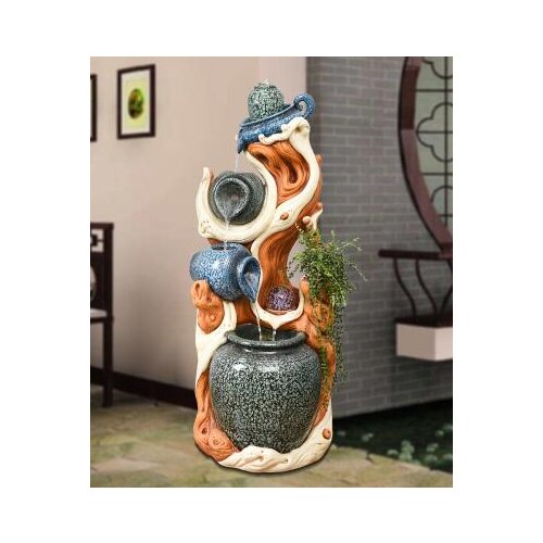 Large rockery European style Lucky fountain Fish pond Waterscape Decoration Indoor balcony Creative Feng Shui round Decoration