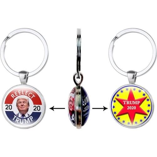 2020 TRUMP Donald Keep America Great Keychain President USA Commemorate Key Rings Top Grade Alloy Key Chain