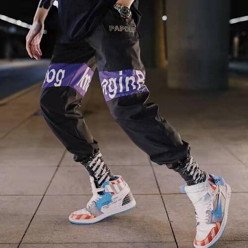 Men Hip Hop Cargo Pants Joggers Sweatpants Overalls Fashion Men Adult Ribbons Streetwear Harem Pants Women Fashions Trousers