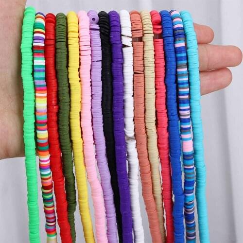 6mm Flat Round Polymer Clay Beads Chip Disk Loose Spacer Handmade Beads For DIY Jewelry Making Bracelet Finding Mixed Color