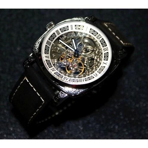 GULL TRON Men Automatic Watch Mens Luxury Watches Mechanical Wristwatch Sapphire Mirror 50m Waterproof Holllow Out Carved Case