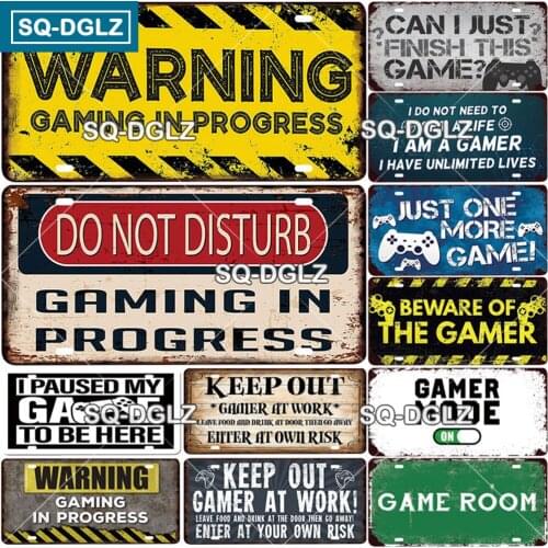Game Metal Sign Tin Sign Licenses Plate Door Decor Plaque Metal Vintage Man Cave Bar Pub Club Home Wall Decor Gamer Poster