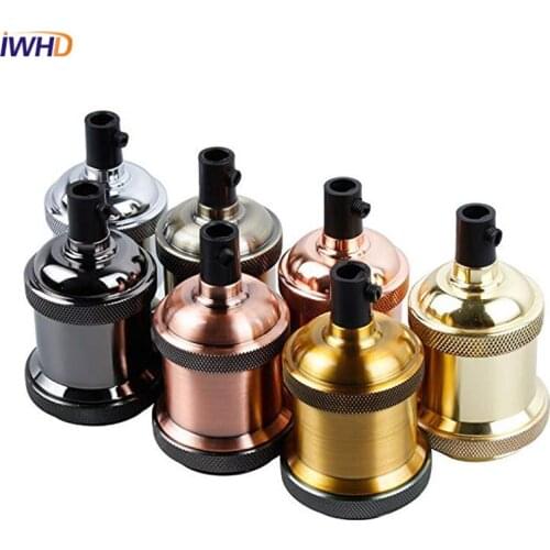 IWHD 2pcs Vintage Edison E27 Lamp Holder Lamp Retro Socket Screw Bulb Base For Pendant Light Fixture Industrial Retro Fittings