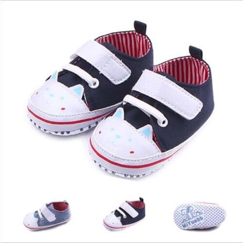 2017 New Baby Canvas Shoes Anti-Slip Toddler First Walkers Sneaker Infants Boys Sport Shoes