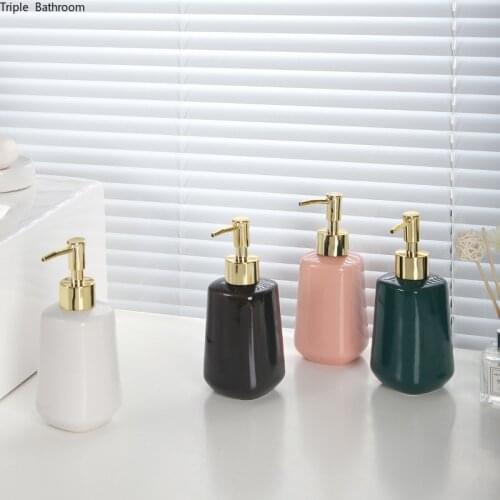 2 pcs European Shampoo Dispenser Ceramic Household Lotion Bottle Sanitizer Bottles Liquid Soap Dispenser Bathroom Accessories