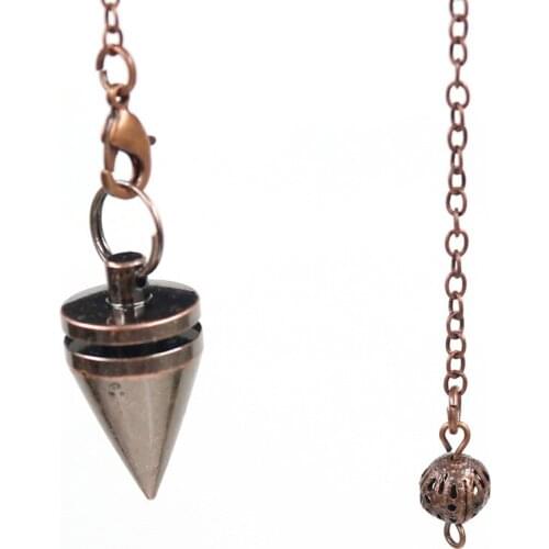 FYSL Copper Cone Shape Gravity Concentration Pendulum for Dowsing Pendant Antique Metal Jewelry