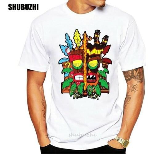 Crash Bandicoot Aku Uka T Shirt For Men Short Sleeve Cotton Plus Size Custom Tee fashion t-shirt men cotton brand teeshirt
