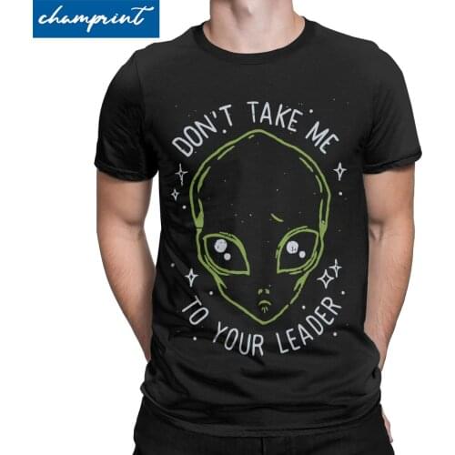 Men T-Shirts The Flash Don't Take Me To Your Leader Vintage Tee Short Sleeve Aliens Alien Movie T Shirt O Neck Clothing Printing